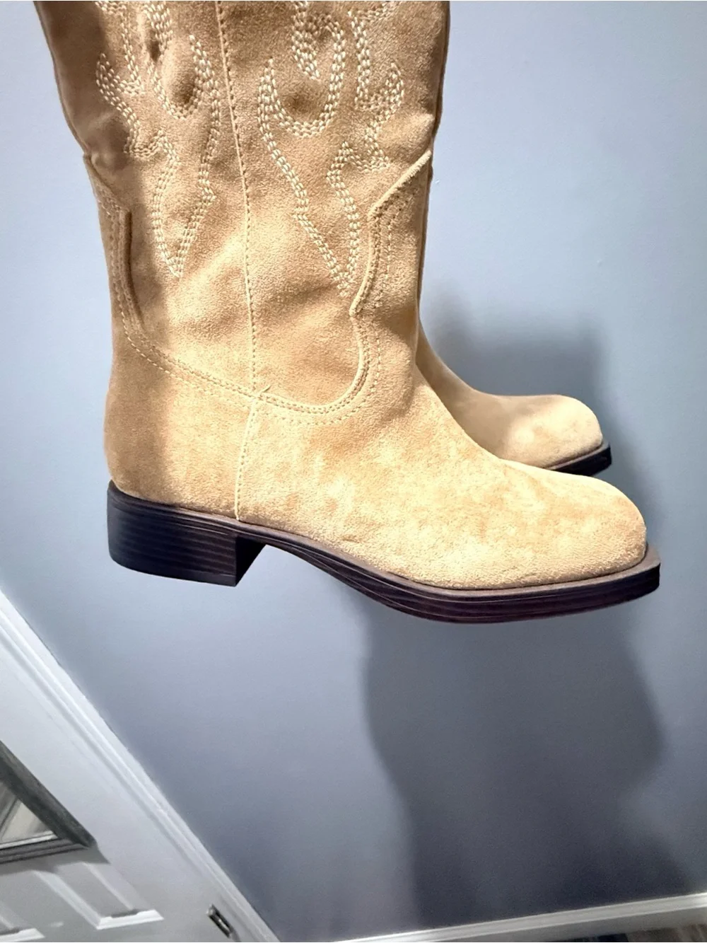 Tan Suede Knee-High Women's Boots - Brand Unknown size 9